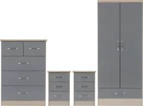 Nevada 2 Door 1 Drawer Wardrobe Bedroom Set