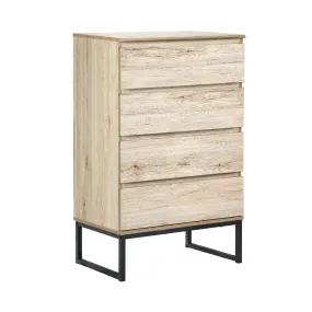 Oikiture 4 Chest of Drawers Storage Cabinet Tallboy Dresser Bedroom Furniture