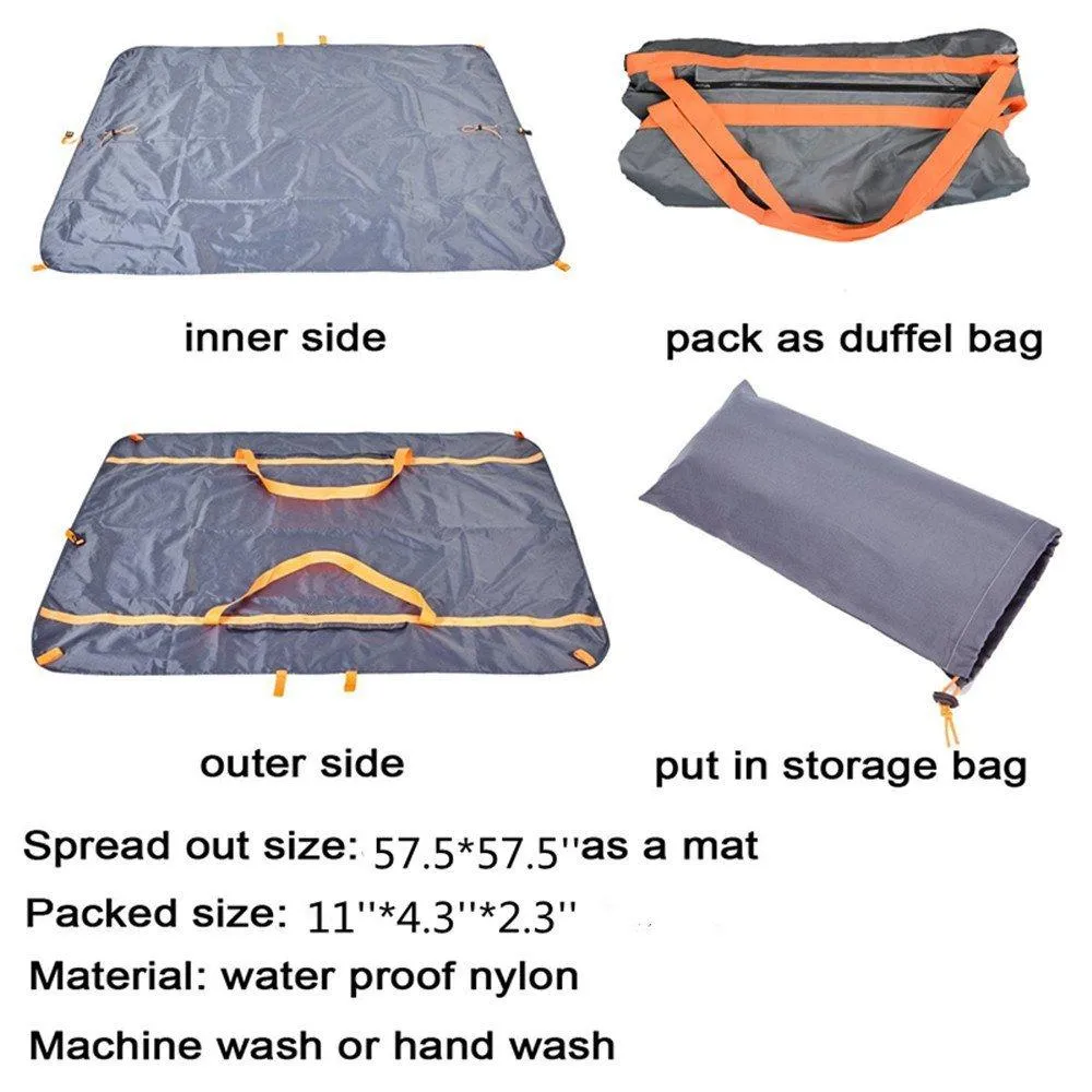 Outdoor Picnic Blanket,FLYMEI Portable Waterproof Sand Proof Beach /Camping Blanket and Travel Bag in One, Lightweight Picnic Mat with Shoulder Strap for Family Hiking Throw Sunbath Game (Grey)