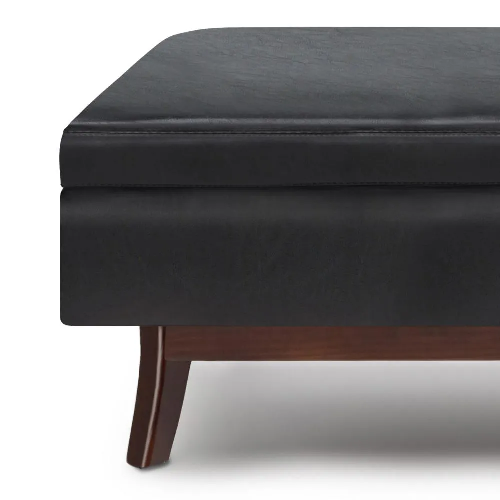 Owen Rectangular Table Ottoman in Vegan Leather