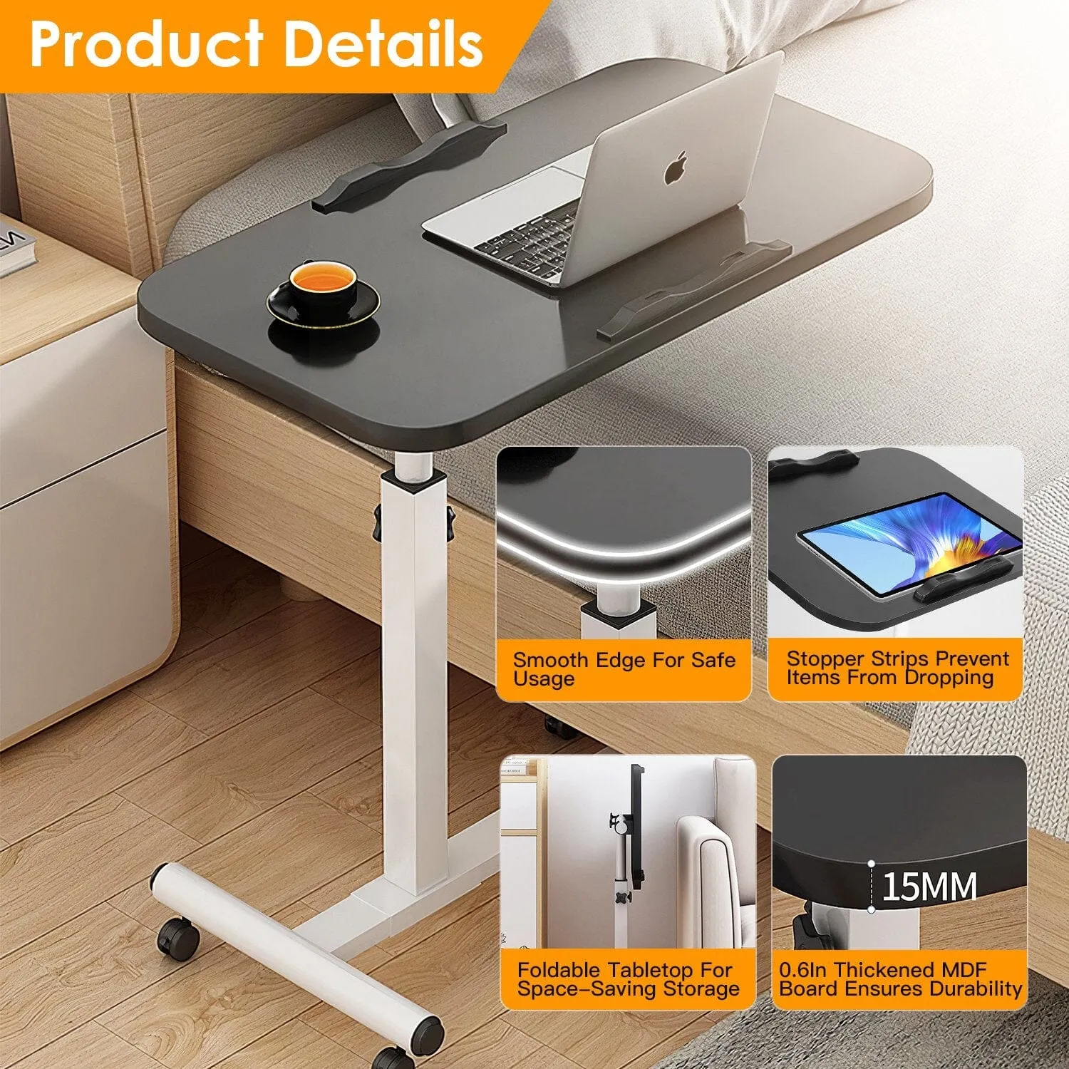 Portable Rolling Laptop Table