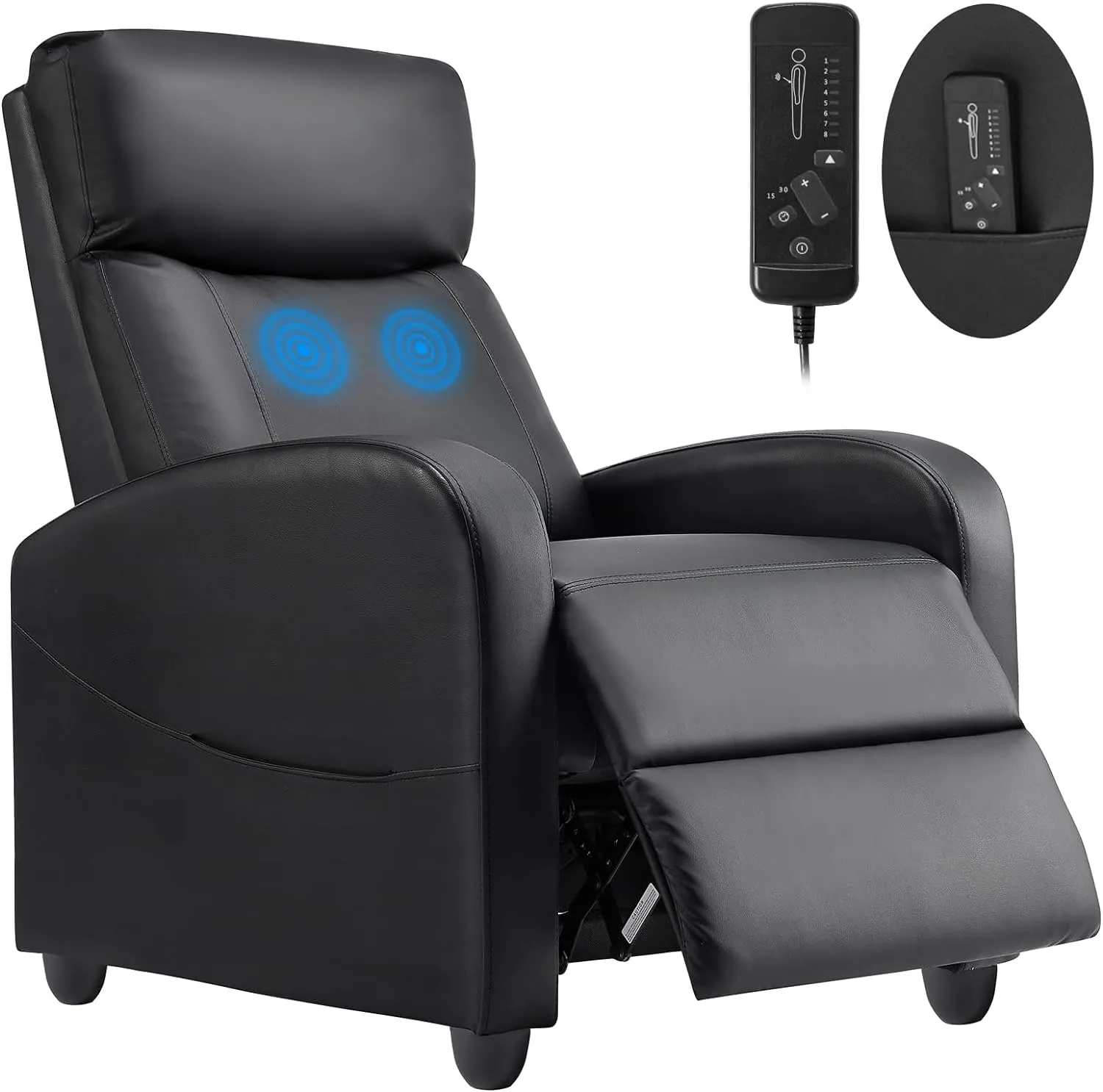 Recliner Chair Massage Reclining for Adults, Comfortable Adjustable Home Theater Seating Lounge with Padded Seat Backrest