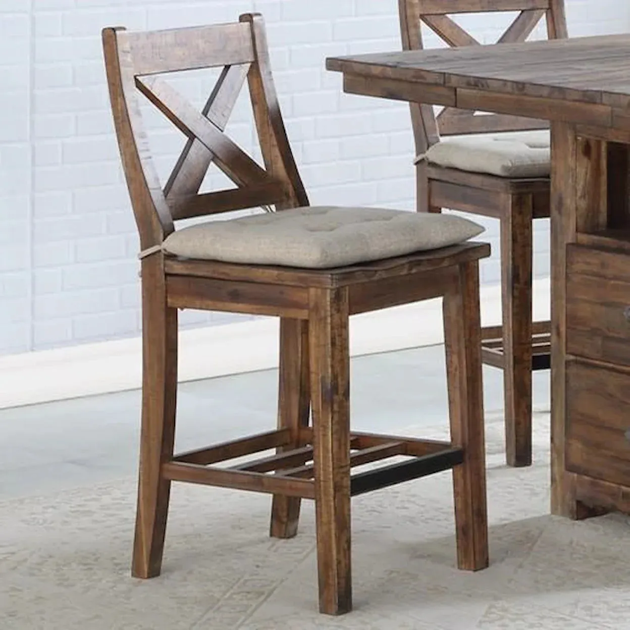 Rustic Wood Dining 5-Pc Set - Extendable (60x30-48") Pub Height - New