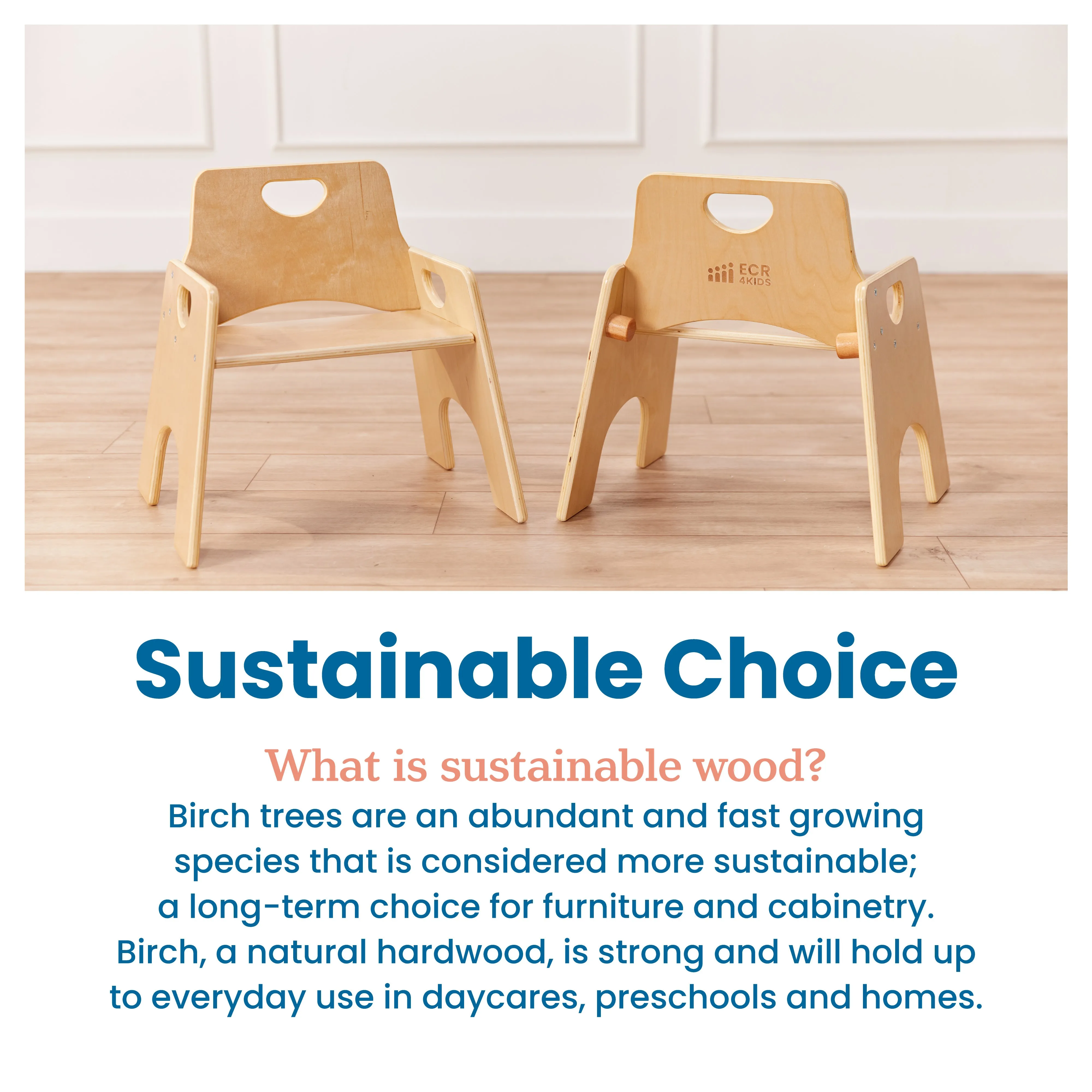 Stackable Wooden Toddler Chair, 10in, Kids Furniture, 2-Pack