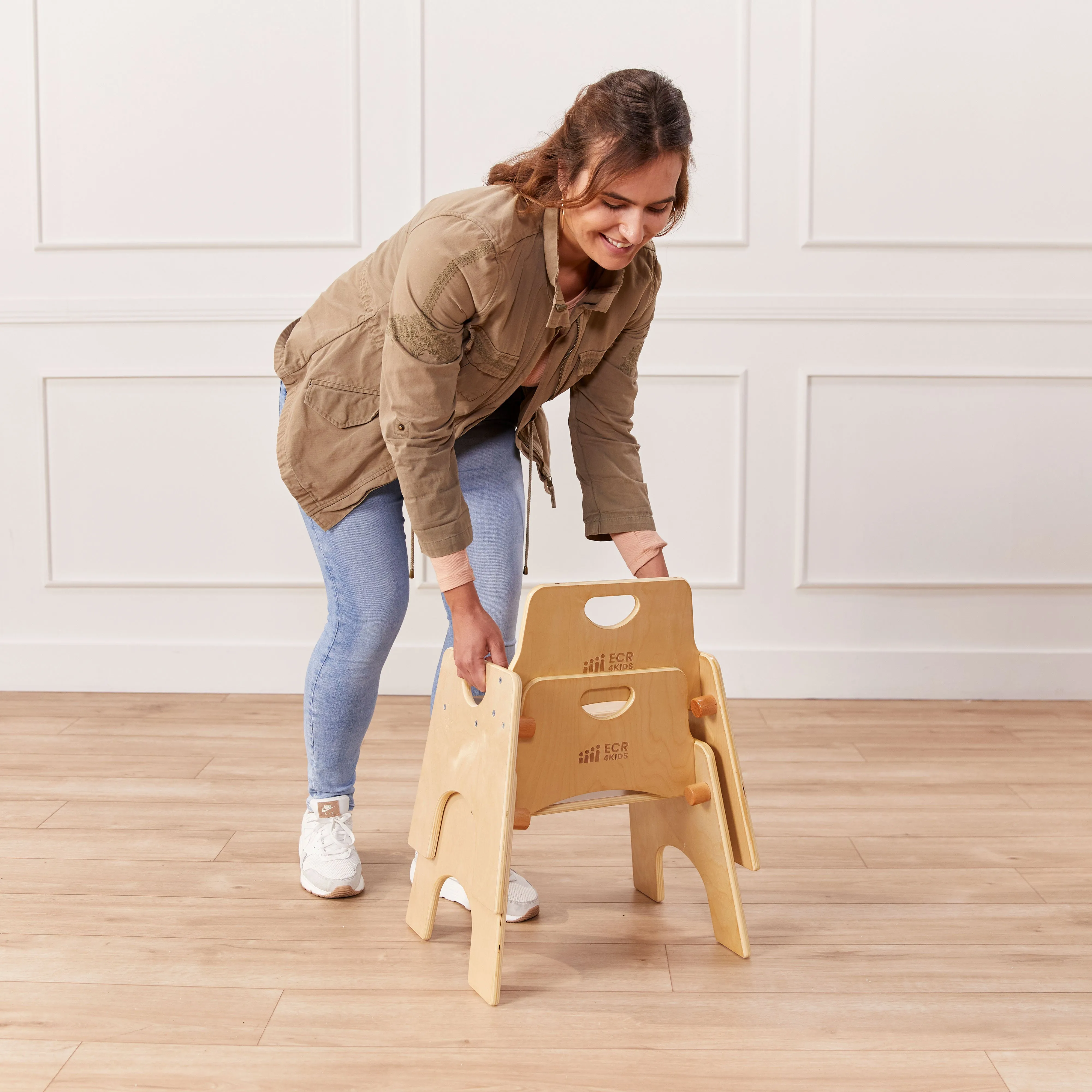 Stackable Wooden Toddler Chair, 10in, Kids Furniture, 2-Pack