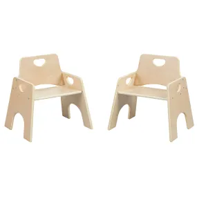 Stackable Wooden Toddler Chair, 10in, Kids Furniture, 2-Pack