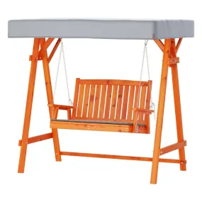 Swing Chair Wooden Garden Bench Canopy 2 Seater Outdoor Furniture