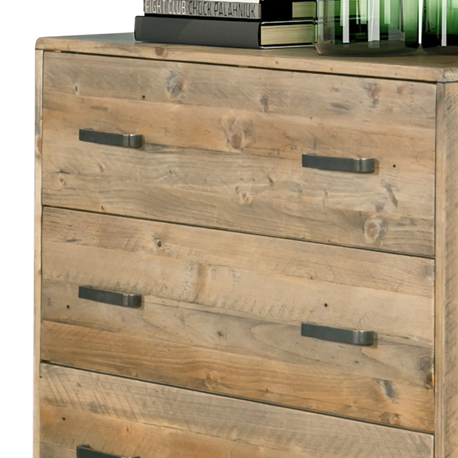 Woodland Tallboy with 4 Storage Drawers Light Brown